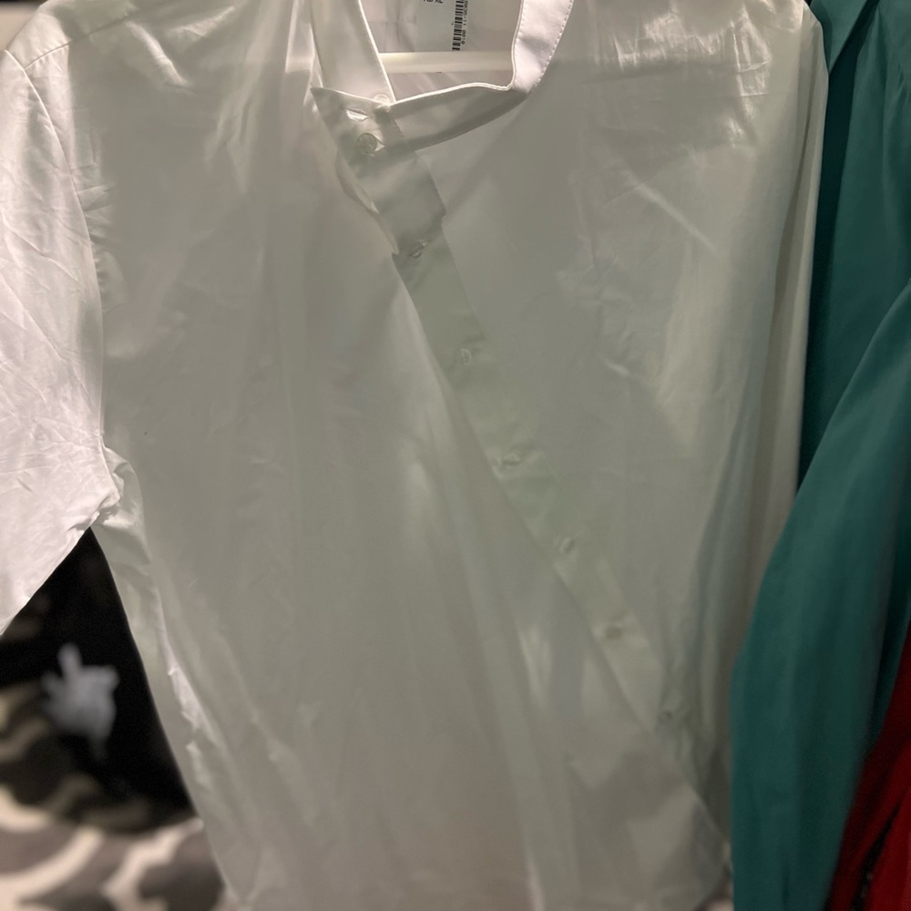 Imperial Black Label asymmetrical white fashion shirt. Brand new with tags